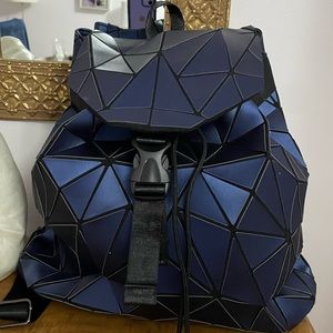Reflective Geometric Backpack Holographic Bag